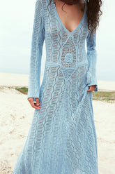 Doris V-neck Long Sleeve Knit Maxi Dress