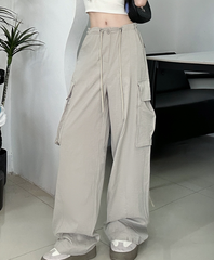 Pantalon cargo parachute marron chocolat