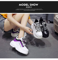 Lettering Color Block Platform Sneakers