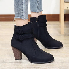 Black/Brown/Red Elegants Velvet High Heels Boots