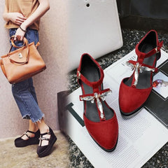 Red/Green/Black Sweet Platform Sandals Shoes