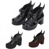 Black Elegant Bow Wing Lolita Boots