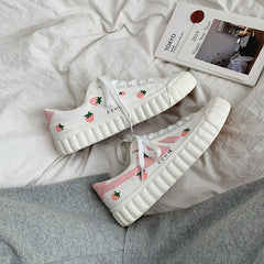 Strawberry Print Platform Sneakers YP558
