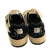 Face Embroidery Black Sneakers