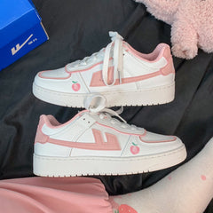Sweet Cute Peach Kawaii Pastel Sneakers