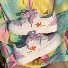 Floral Gingham Sneakers