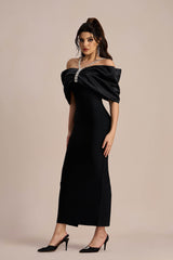 Alva Off Shoulder Diamante Maxi Dress