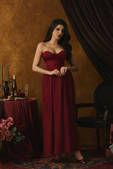 Alice Strappless Pleated Maxi Dress