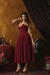 Marina Strapless Corset Midi Dress