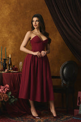 Marina Strapless Corset Midi Dress