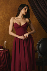 Marina Strapless Corset Midi Dress
