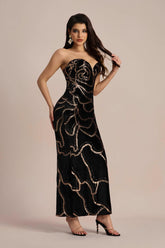 Nydia Sequin Embellished Velvet Maxi Dress