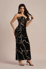 Nydia Sequin Embellished Velvet Maxi Dress