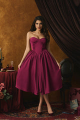 Roxanne Strapless Sweetheart Midi Dress