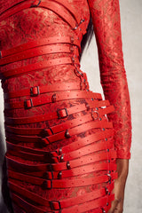 Melissa Leather Bondage Mini Dress