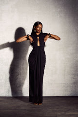 Hermosa Keyhole Ruched Maxi Dress