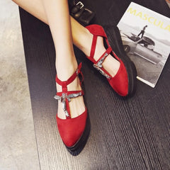 Red/Green/Black Sweet Platform Sandals Shoes