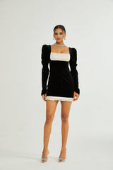 Frederica Square Neck Velvet Mini Dress