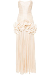 Chloe Strapless Ruffle Maxi Dress