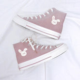 Sweet Lolita Rabbit Bear Print Canvas Shoes