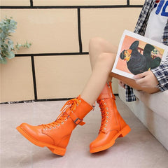 4 Colors Gothic Buckle Laced Martin Boots