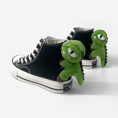 Kawaii Dinosaur Doll High Top Canvas Shoes