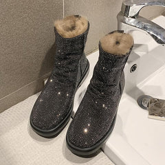 3 Colors Fluffy Crystal Martin Boots