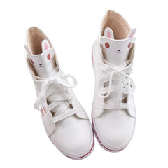 White/Pink kitty Printing Sneakers