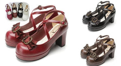 4 colors Lolita Princess Bow Shoes