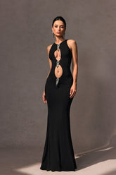 Vera Crystal Embellished Cutout Maxi Dress