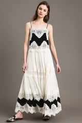 Lillian Embroidered Lace Slip Maxi Dress