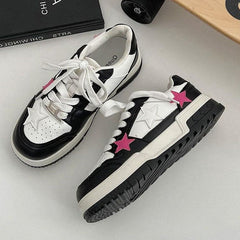 Pink Star Sneakers in Black