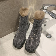 3 Colors Fluffy Crystal Martin Boots