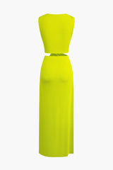 Sara V-neck High Slit Maxi Dress
