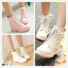 White/Beige/Black/Pink Pastel Lolita Boots