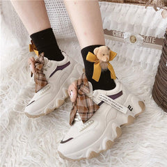 Kawaii Sweet Bear Cartoon Bow Lace Up Sneakers SS2124