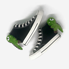 Kawaii Dinosaur Doll High Top Canvas Shoes