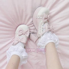 Plus Size Lolita Knotbow Joint Color Platform High Heel