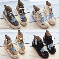 4 Colors Retro Preppy Short Boots S12941