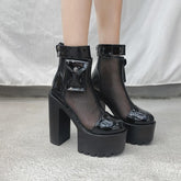 Mesh Punk High Heel Platform Boots