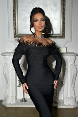 Beverly Off Shoulder Embellished Maxi Dress