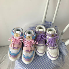 Korean Cute Sneakers Casual Velcro Running Shoes BE031