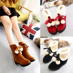 Black/Red/Yellow Sweet Fleece Warming Boots