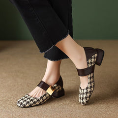 Houndstooth Mary Jane Shoes