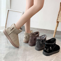 Black/Grey/Beige/Khaki Cute Cat Snow Boots