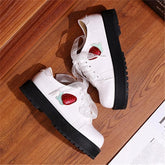 White/Black/Pink Harajuku Strawberry Laced Lolita Shoes