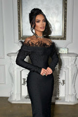 Beverly Off Shoulder Embellished Maxi Dress