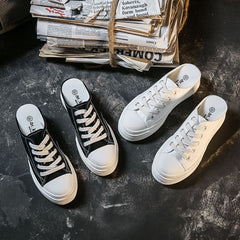 Canvas Platform Mule Sneakers YP559