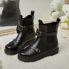 Black/Pink Magic Girl Sweet Heart Bowknot Boots BE505