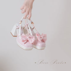 Lolita Pastel Bow Knot Mary Janes Lolita Shoes Sandals ON06